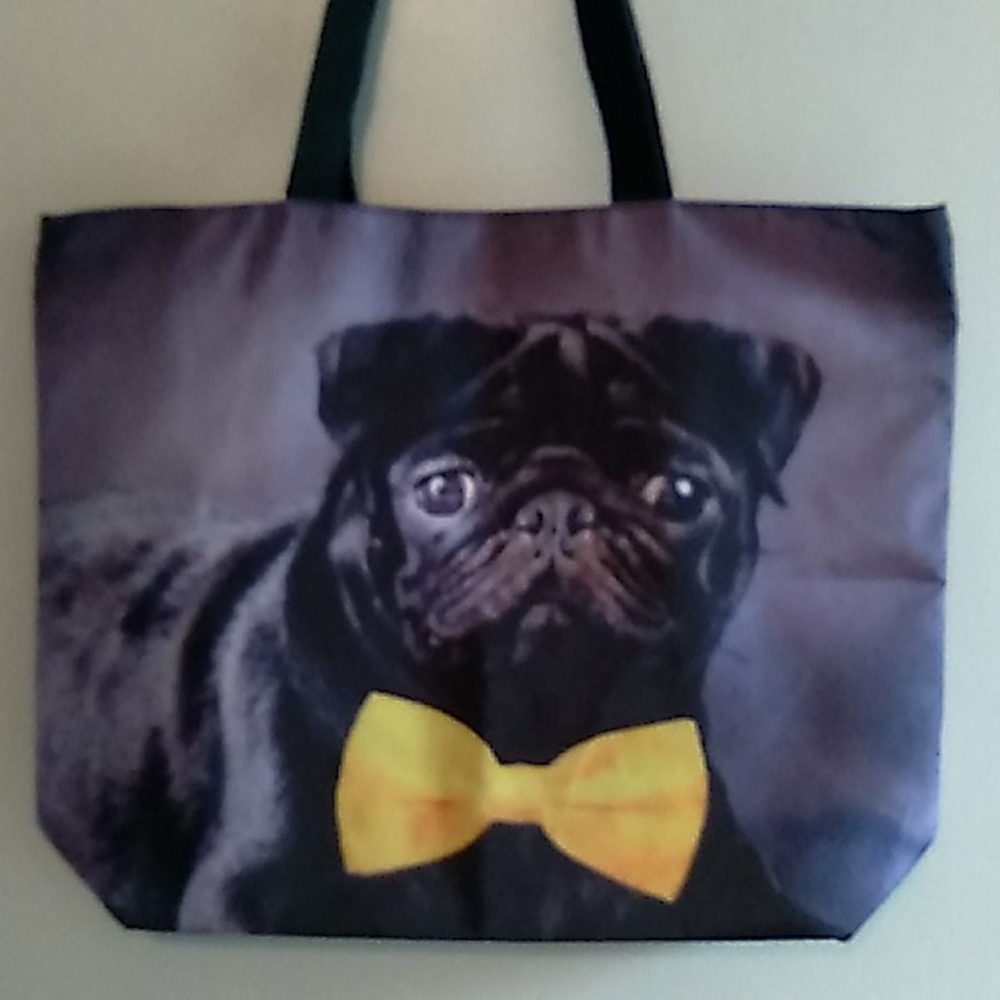 NEW- Tote bag- Shoulder bag - Black PUG